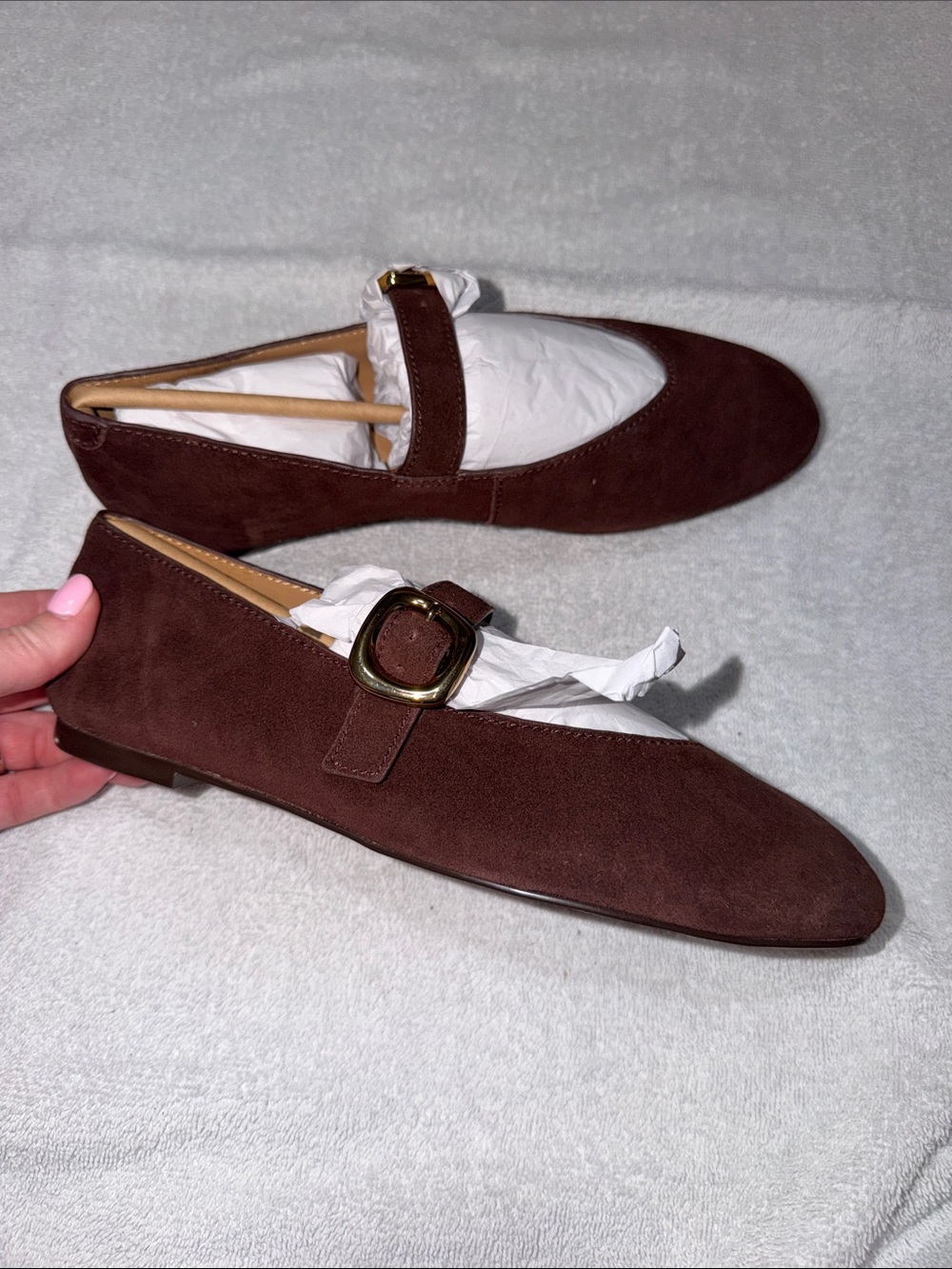 Madewell Dark Brown Suede Buckle Loafers
